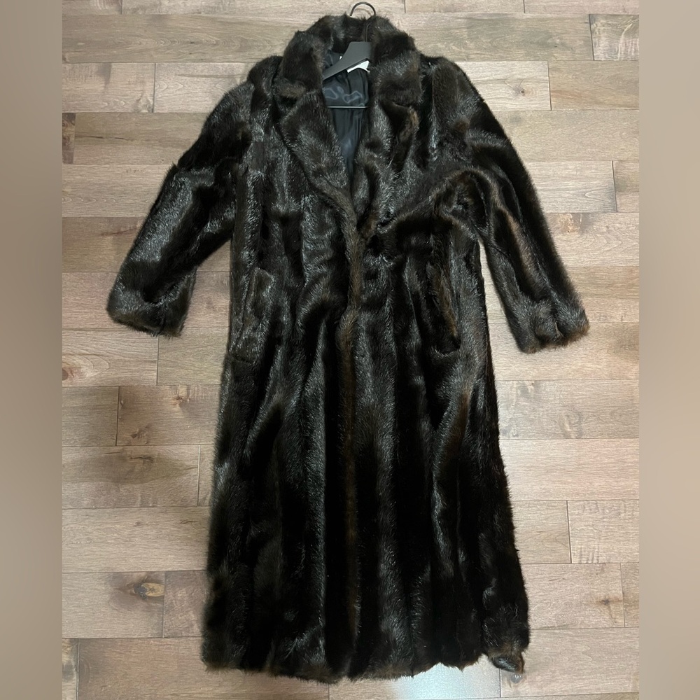 Mango long faux fur coat